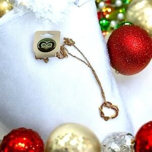 🎁 Rose Gold & Pink Crystal Heart Fashion Necklace (gift ready NWT)